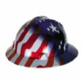 Msa V-guard Full Brim Hard Hat - American Stars And Stripes
